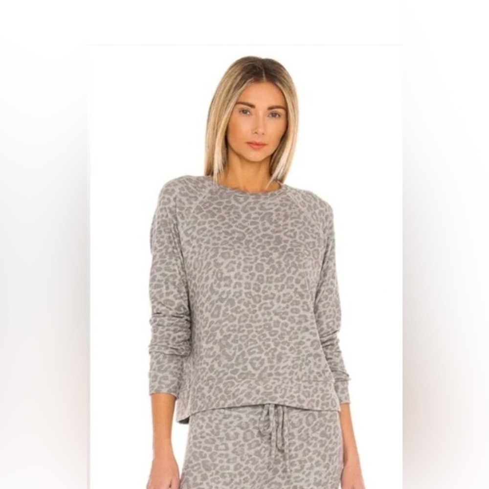 Beyond Yoga Leopard Print Long-Sleeve Sweatshirt Small